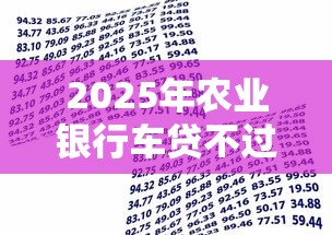 2025年农业银行车贷不过：试试这5个信用好的贷款平台
