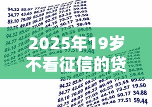 2025年19岁不看征信的贷款：推荐五个轻松借款无征信记录的软件
