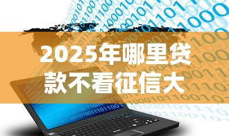 2025年哪里贷款不看征信大数据:罗列5个黑户也能贷的平台 2025年哪里贷款不看征信大数据:罗列5个黑户也能贷的平台
