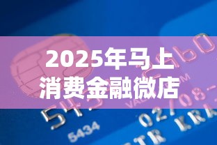 2025年马上消费金融微店分期？推荐5个贷款借款平台靠谱