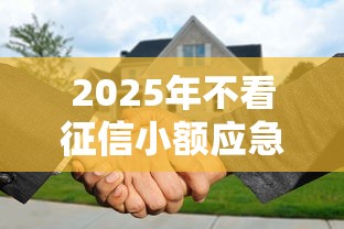 2025年不看征信小额应急贷款？推荐5个征信黑了的人贷款的平台