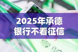 2025年承德银行不看征信吗?分享五个快速贷款平台 2025年承德银行不看征信吗?分享五个快速贷款平台
