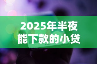 2025年半夜能下款的小贷？梳理五个小平台贷款