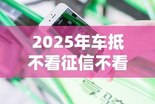 2025年车抵不看征信不看查询：分享五个黑户无条件下款的口子