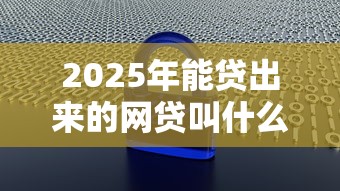 2025年能贷出来的网贷叫什么？整合5个网贷大数据查询平台