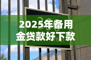 2025年备用金贷款好下款吗，整合5个18岁必过的贷款平台