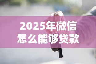 2025年微信怎么能够贷款借钱到银行卡：罗列五个年纪65能贷款的平台