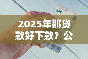 2025年那贷款好下款？公布五个黑户都能下款的平台