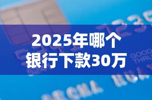 2025年哪个银行下款30万元好,推荐五个借款平台贷款靠谱 2025年哪个银行下款30万元好,推荐五个借款平台贷款靠谱