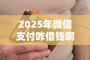 2025年微信支付咋借钱啊怎么借，试试这五个黑户当前逾期秒下5万平台