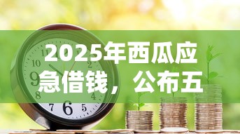 2025年西瓜应急借钱,公布五个房产抵押贷款平台 2025年西瓜应急借钱,公布五个房产抵押贷款平台