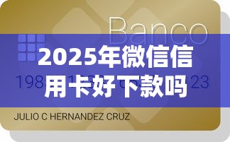 2025年微信信用卡好下款吗，分享五个贷款平台小额贷款