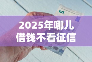 2025年哪儿借钱不看征信报告,分享五个借钱最好的平台 2025年哪儿借钱不看征信报告,分享五个借钱最好的平台