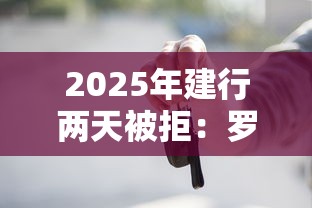 2025年建行两天被拒：罗列五个按揭车贷款平台