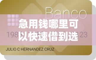 急用钱哪里可以快速借到选哪个平台？8个不上征信贷款平台查询推荐