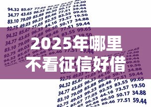 2025年哪里不看征信好借款:分享5个黑名单能贷款的平台 2025年哪里不看征信好借款:分享5个黑名单能贷款的平台