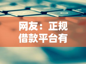 网友：正规借款平台有哪些？求介绍几款平台借钱靠谱