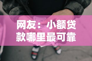 网友：小额贷款哪里最可靠？求介绍几款什么叫网贷平台