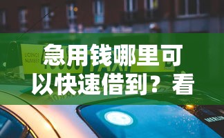 急用钱哪里可以快速借到？看看这5个按揭车辆贷款平台怎么样