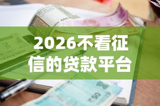2026不看征信的贷款平台，差20000元就选这6个平台
