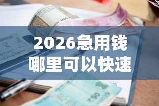 2026急用钱哪里可以快速借到，差1000元就选这7个平台