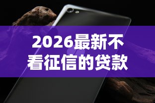2026最新不看征信的贷款平台（支持微信），7个无视征信黑白100%秒下平台无私分享