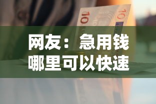 网友：急用钱哪里可以快速借到？求介绍几款什么贷款平台靠谱