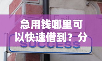 急用钱哪里可以快速借到？分享5个6千元无门槛私借平台