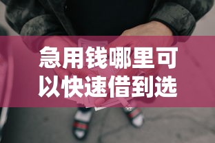 急用钱哪里可以快速借到选哪个平台？7个网贷那些是正规平台推荐