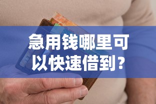 急用钱哪里可以快速借到？十个逾期也不怕的有适合60一65岁的贷款平台