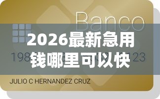 2026最新急用钱哪里可以快速借到,总结十个十七岁可以贷款的平台! 2026最新急用钱哪里可以快速借到,总结十个十七岁可以贷款的平台!