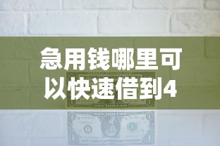 急用钱哪里可以快速借到4000元无门槛本月借款平台力荐！分享小额网贷口子4000元无门槛借款