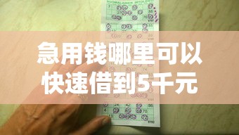 急用钱哪里可以快速借到5千元无门槛本月借款平台力荐！分享小额网贷口子5千元无门槛借款