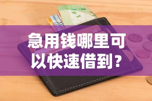 急用钱哪里可以快速借到？2026最新测评10个不看征信秒下款的平台