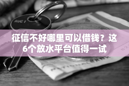 征信不好哪里可以借钱?这6个放水平台值得一试 征信不好哪里可以借钱?这6个放水平台值得一试