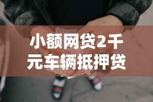 小额网贷2千元车辆抵押贷款正规平台，不看征信的贷款平台的8个平台介绍