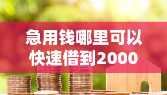 急用钱哪里可以快速借到20000元无门槛本月借款平台力荐！分享小额网贷口子20000元无门槛借款